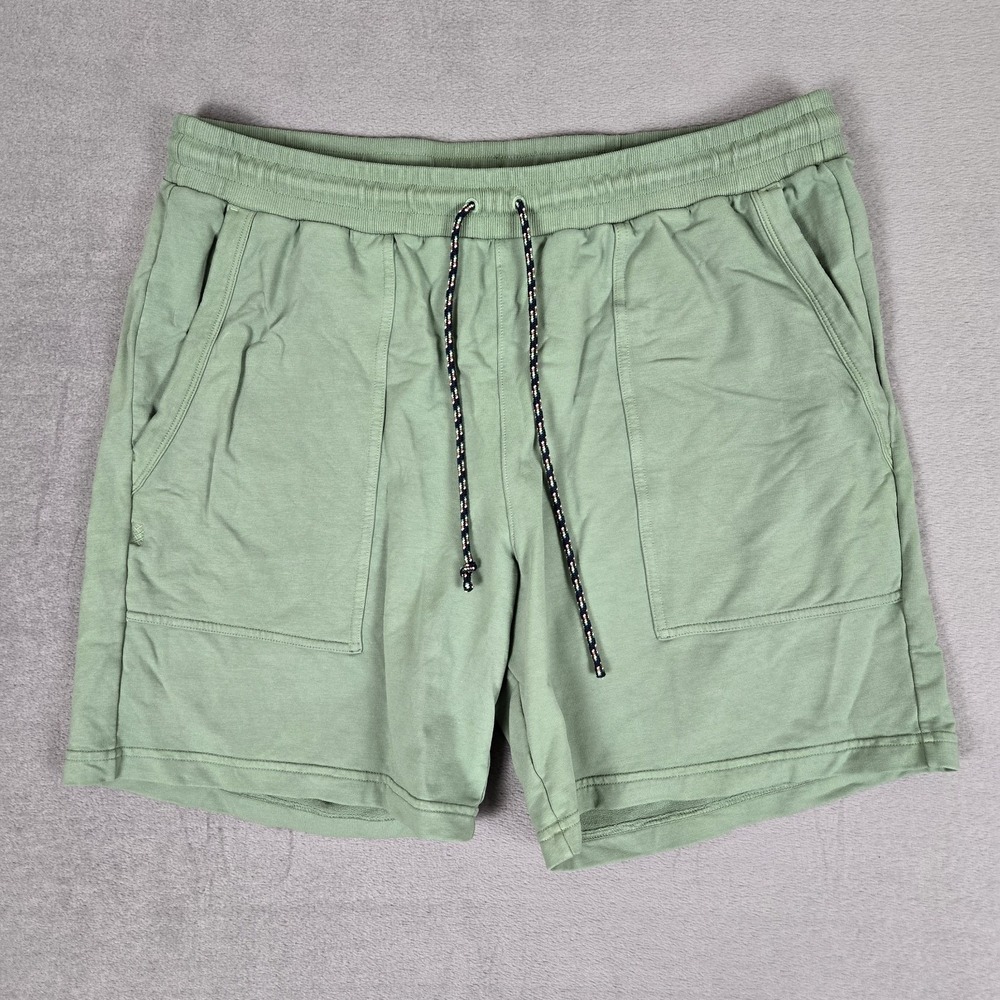 Rhone Bolinas Beach Shorts Men 2XL Green French Terry Drawstring Pockets Casual
